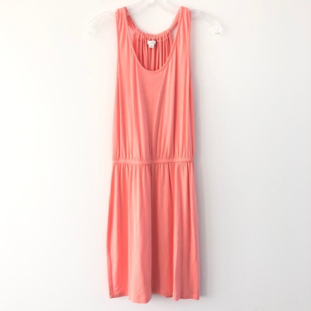 Gap Gathered Racerback Tank Jersey Summer Dress In Pink
